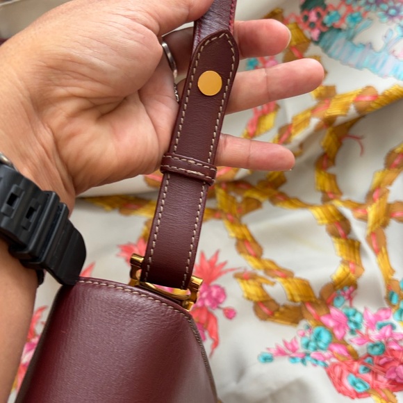 ❤️Elegant Cartier All
 Leather Burgundy Shoulder Bag❤️ Authentic - Picture 15 of 17